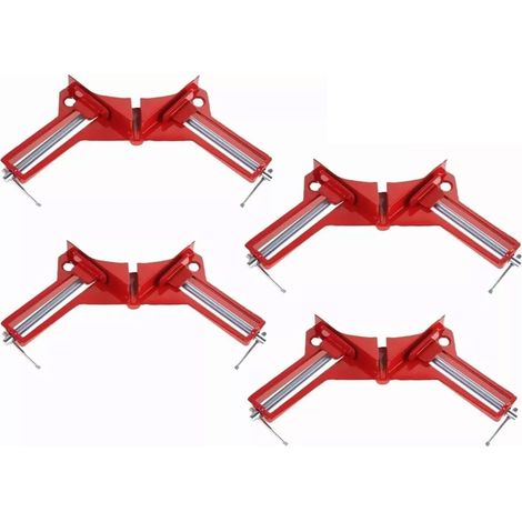 Lot de 4 pinces d'angle à 90° en alliage d'aluminium pour la fixation d'angles, idéales pour la fabrication de cadres photo, d'aquariums en verre ou de meubles en bois.