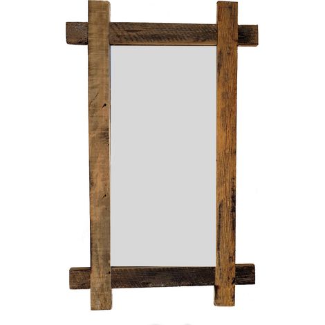 Altholz Wandspiegel - 90 x 55 cm - Holz Spiegel zum Hängen