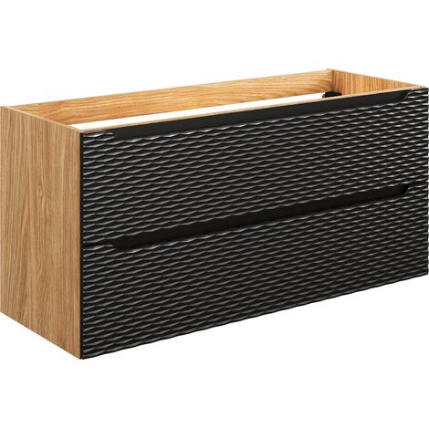 Mobile bagno senza lavabo Elora nero e marrone 120cm (1/5)