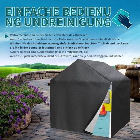 Spielhaus Bâche Extérieure Pour Cabane Enfant – Oxford 210D – Imperméable, UV, Cordon De Serrage – Noir