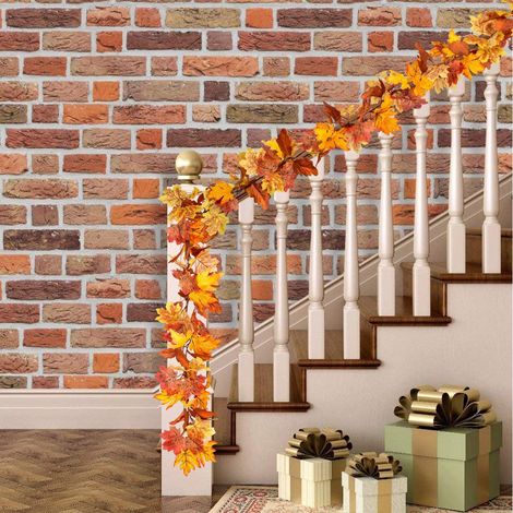 Guirlande Érable - 1,8 M - Feuillage Artificiel Automne - Décoration Intérieure Extérieure Maison Mariage Fête - 1 Pièce (1/5)