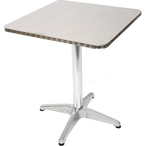 10er-Set Alu-Bistrotisch H28, Tisch-Set Gartentisch, rechteckig 60 cm