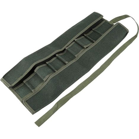 Trousse à outils verte enroulable, sac de rangement multifonctionnel, organisateur d'outils portable et pliable pour le jardin (1/5)