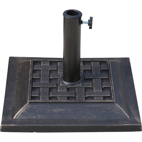 Base para sombrilla 9 kg de resina poliéster color bronce para mástil 38/48 mm (1/5)