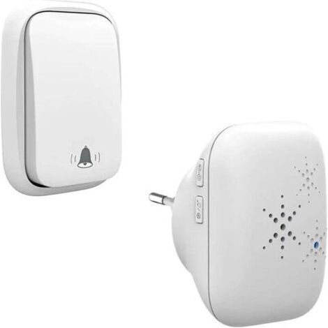Wireless and Battery-Free Doorbell Outdoor Waterproof IP 65 Snow Rain Humidity,white (1/4)