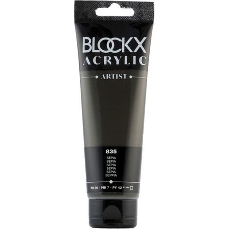 Peinture acrylique - Sépia - 835 - BLOCKX Artist - Qualité beaux-arts - Tube 120ml