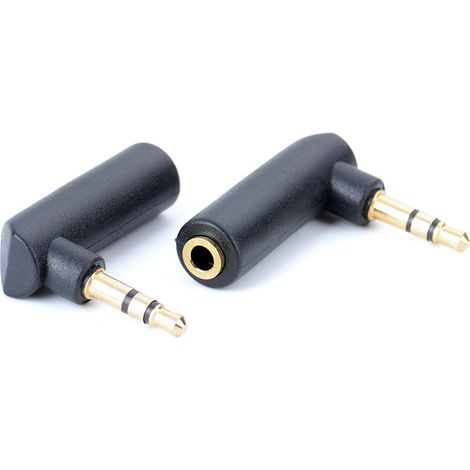 3.5mm male to female headphone adapter, two-channel, three-section L-shaped angled audio connector for MP3/MP4/computer/mobile phone (1/5)