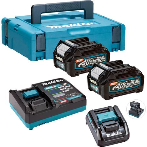 Makita 40V XGT Power Source Kit 2x BL4020 2.0Ah Batteries DC40RA Charger 18v LXT