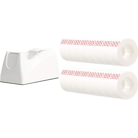 Klebeband mit Spender, 1" Kern, weiß, 3/4" B x 1296", 16 Rollen/Packung