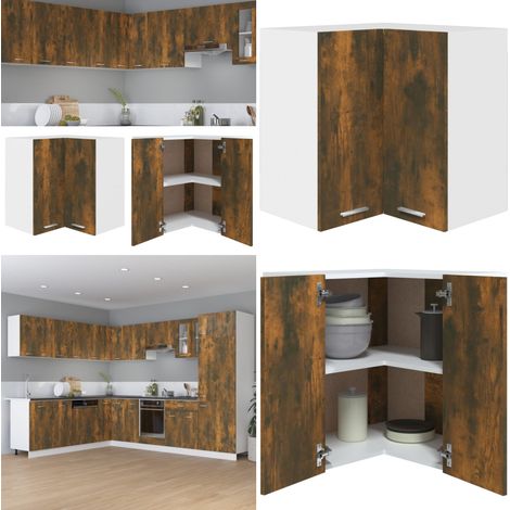 Armoire d'angle suspendue Chêne fumé Bois d'ingénierie - Armoire D'angle - Cuisine - Rangement - Meuble De Cuisine - Bois D'ingénierie - Home & Living (1/5)