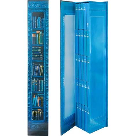 Calendrier de l'Avent 2025 - Bibliothèque magique avec 24 mini-livres - Calendrier de Noël pour les amoureux des livres - 39 cm - bleue