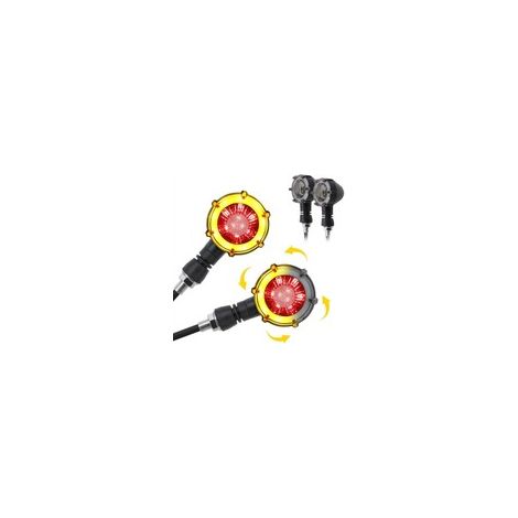 Clignotants + Feux STOP LED défilant Moto séquentielle BULLET V12B (1/5)