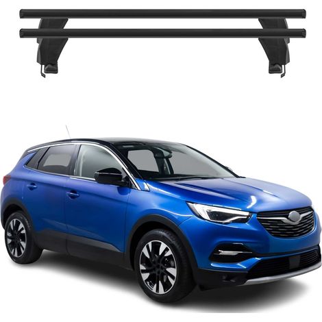 OMAC Dachträger Querträger Alu für Opel Grandland / Grandland X 2017-2024 – Abschließbar – T-Nut – City-Crash-getestet – Max. 50 kg Schwarz (1/5)