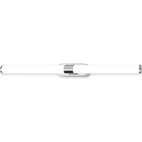 Briloner Runt Lampada specchio bagno, montaggio a parete, protezione dagli spruzzi d'acqua IP44, avvitabile, bianco neutro, cromato, 60 x 6,5 x 4,5 cm