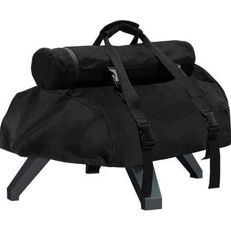 Housse pour Four à Pizza, 420D Enduit Argent, Sac à Cheminée Amovible, Housse de Poussière Portable avec Poignées, Noir (1/5)