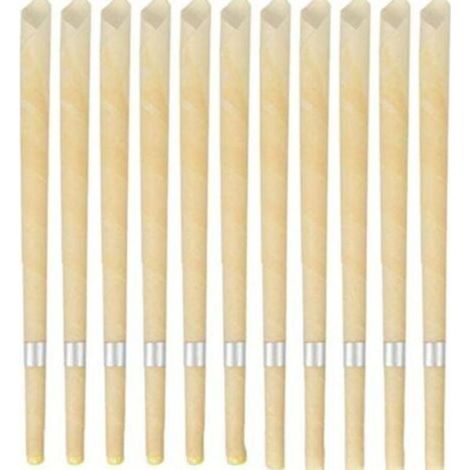 Bougies d'oreille en cire d'abeille 22cm – Durée de combustion 10-12 min – Coton biologique pour dissoudre le cérumen naturellement (1/5)