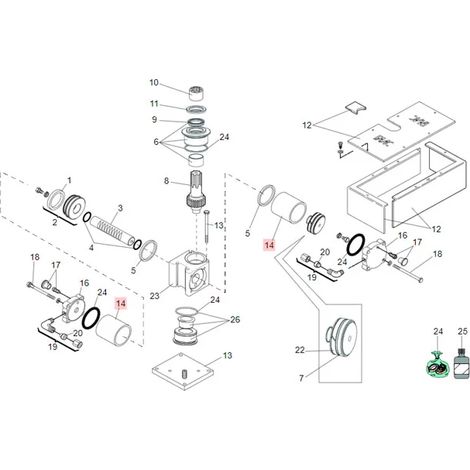 faac pièce détachée cylindre vérin 750 180° (2003) 7366235 (1/3)