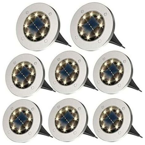 Set mit 8 Solar-Außenleuchten (warmweiß) – IP65 wasserdichte Solarleuchten – für Garten, Rasen, Terrasse und Hof