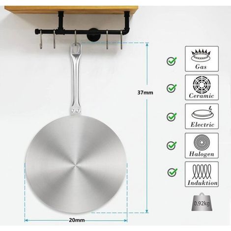 Adaptateur Plaque Induction - Disque Relais 20 cm - Pour Casseroles Non Inductives - Acier Inoxydable Aluminium - 1 Pièce (1/5)