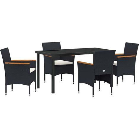 Maison Exclusive - Conjunto de Comedor de Jardín 5 uds. Negro rat (1/5)