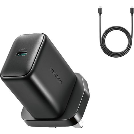 Caricabatterie da parete con cavo, spina UK, USB-C, 25W, 1m - nero (1/4)