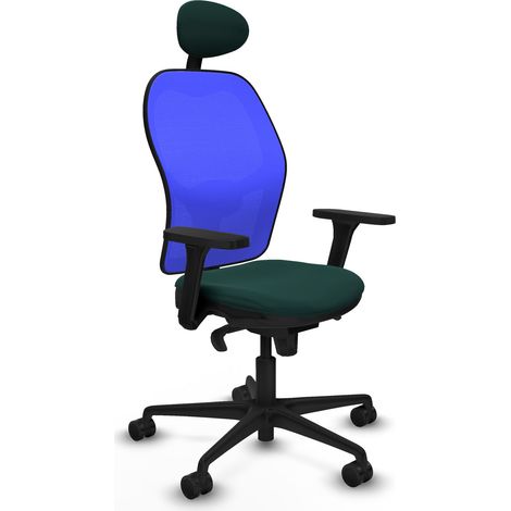Jorquera sincro malla azul similpiel verde botella brazos 3D base nailon cabecero fijo ruedas 65mm nailon (1/5)