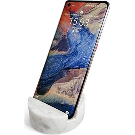 Fashciaga Luxueux Support de téléphone Portable en marbre pour téléphone Portable Tablette sur Bureau, comptoir, Table, Table de Chevet. Supports de téléphone Portable en Pierre véritable Solide (1/4)