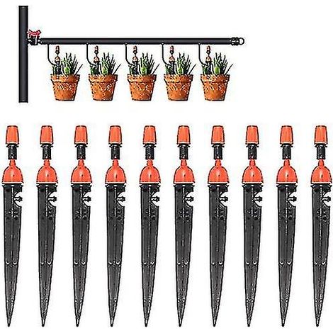 Kit d'irrigation goutte à goutte de 10 pièces, goutteurs d'irrigation par atomisation, arroseurs à goutteur réglable, système d'irrigation micro-jardin pour un (1/4)