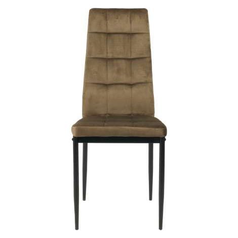 Domo Mea Sedia Sassonia in Velluto Taupe - Design Trapuntato 42x49x97 cm