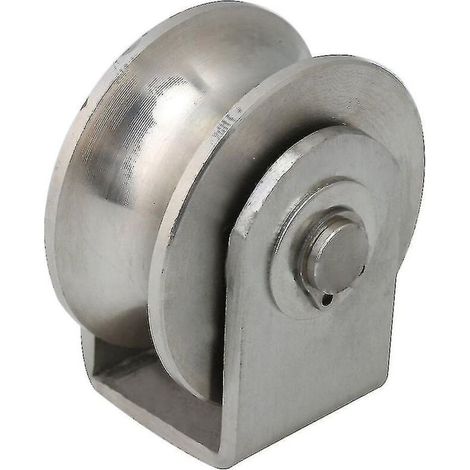 Feststehende U-förmige Edelstahlrolle – Maximale Belastung 262 g – Abmessungen 4,8 x 5,35 x 3,6 cm – Für Rundrohrschienen