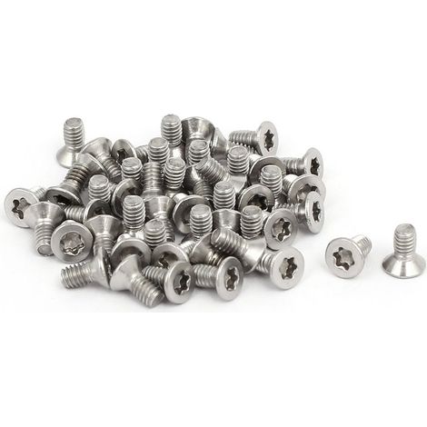 M2.5x5mm 304 Edelstahl Flachkopf Torx Maschinenschrauben Verschluss 50 pièces (1/2)