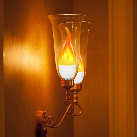 Filiyano-Lot de 4 ampoules LED E14 3W à effet flamme, 3 modes d'éclairage (1/2)