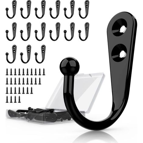 15 small wall hooks, suitable for hanging cups, mugs, bags, bathrobes, coats and hooks behind cupboard doors. (1/5)