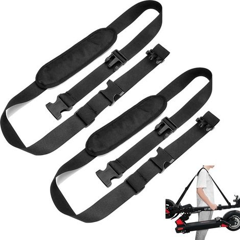 2er Pack Scooter Gurte, verstellbare Gurte mit extra dicken, rutschfesten Schultergurten, für Strandstühle, Laufräder, Kinderfahrräder, Falträder (1/5)