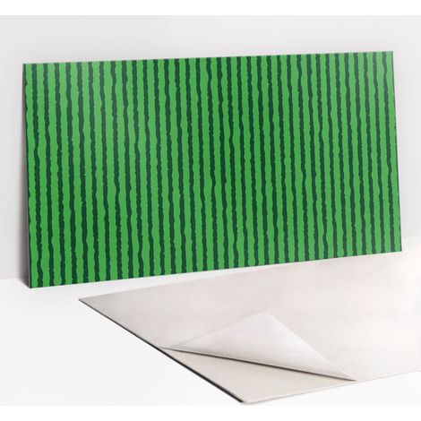 Panneaux muraux autocollants en vinyle imperméable - Pastèque dessin animé vert 100 x 50 cm (1/5)