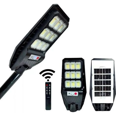 Faro lampione stradale pannello solare con sensore telecomando 108 led 100W 525
