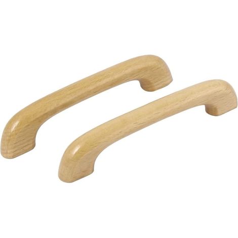 Merriway BH05973 Legno di Pino 'D Armadio Cassetto Pull Handle Back Fix Laccato 100 mm (4 Pollici) -Confezione da 2, Argento, Set di 2 Pezzi