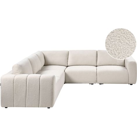 Modular Right Hand Sofa Off-White Boucle Sectional Corner Couch Modern Living Room KIVVIK (1/5)
