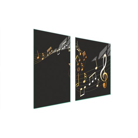 PLATO DE VIDRIO Y TABLA DE CORTAR 100x52 MÚSICA (1/5)
