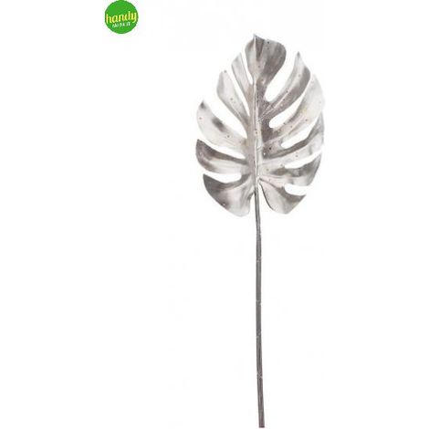 Ramo Filodendro "Stephany" per Decorazioni Natalizie Argento h 70 cm
