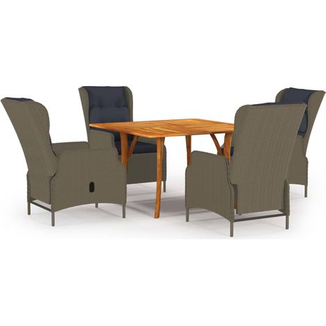 Juego de comedor de jardín 5 piezas marrón vidaXL (1/5)