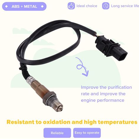 Adecuado para el sensor de oxígeno (sensor O2) 07L906262K 0258007330, compatible con el sensor de oxígeno de banda ancha 1K0998262AD de Audi A5/A6 (modelos 2006-2011).