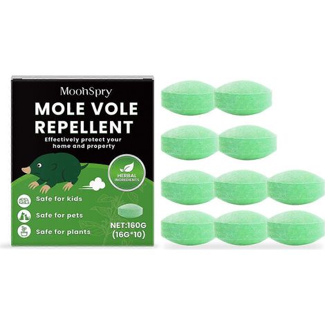 Répulsif contre les taupes - Puissant répulsif contre les campagnols, les gaufres et les marmottes pour pelouse, jardin et cour extérieure - Répulsif sûr et efficace contre les taupes et les gaufres