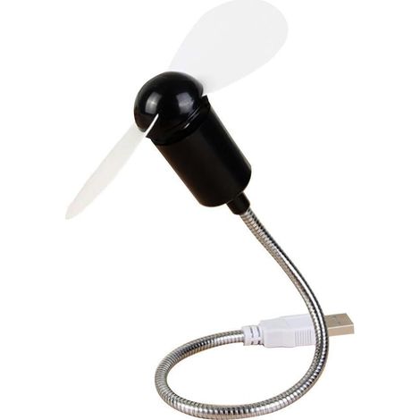 Mini Ventilateur USB Portable, Flexible, noir, 17 cm