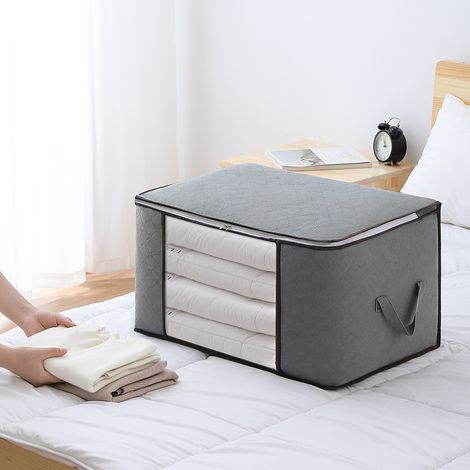 Grey Foldable Fabric Clothes Organizer Bag (1/5)