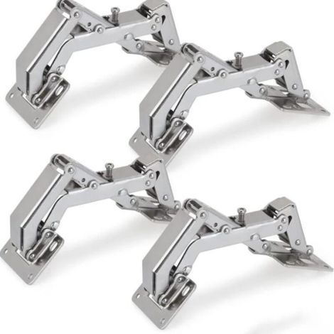 4 pcs Cabinet Door Hinge Door Hinge 170 Degree Cabinet Hinge Invisible Kitchen Cabinet Hinge Wide Angle Door Hinge 4pcs Set with Buffer Damping