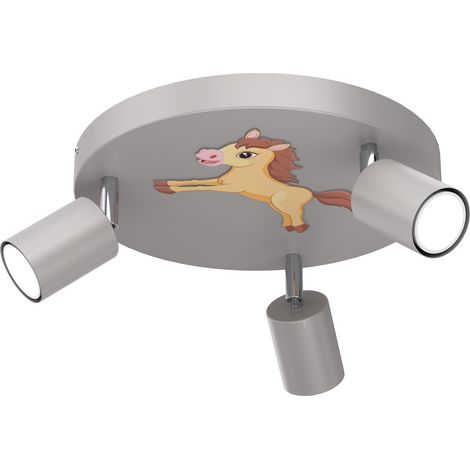 Plafonnier rond gris 3 spots orientables GU10 Luminex