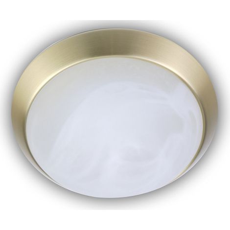 LED-Deckenleuchte rund, Glas Alabaster, Dekorring Messing matt, Ø 35cm (1/4)