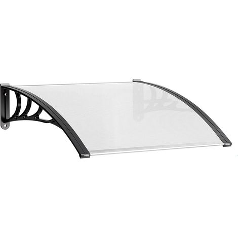 Auvent Toit Modulaire Toiture Extérieure Alvéolaire Polycarbonate Résistant Transparent - 100x80 Cm