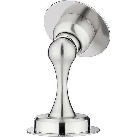 Butée de porte magnétique Punch en acier inoxydable, fixation murale robuste, anti-collision, finition argentée (1/4)